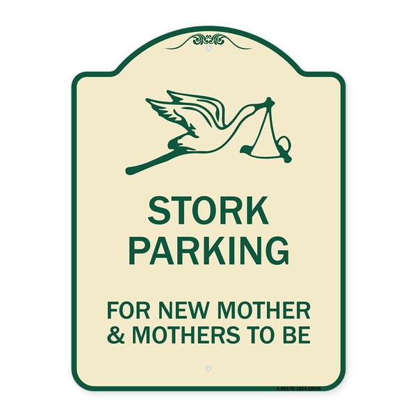 Stork Parking for New Mothers and Mothers to Heavy-Gauge Aluminum Sign, 24" x 18", TG-1824-22836